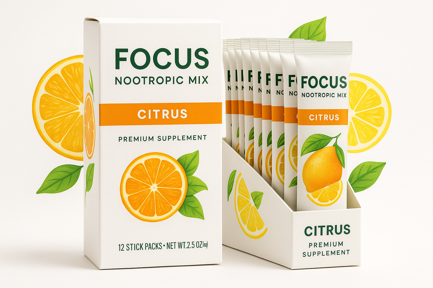 Focus Nootropic Mix — Citrus (12 sticks)